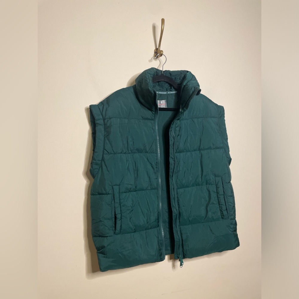 Free People In A Bubble Puffer Vest in Evergreen - Picture 7 of 9
